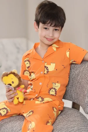 Lion Print Kids Pyjama Set